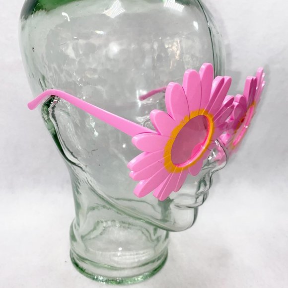 Pink Flower Power Selfie Festival Glasses - Picture 3 of 10